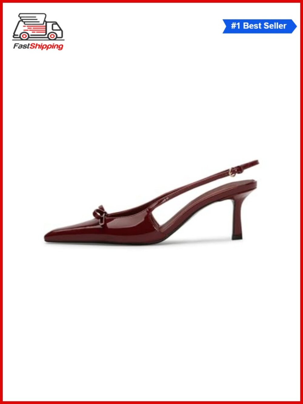 ✨Slingback Heels Kitten Heels Bow Pointed Toe Pumps Wedding Party Shoes